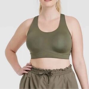 All in Motion Khaki Green High Support Sports Bra 36C